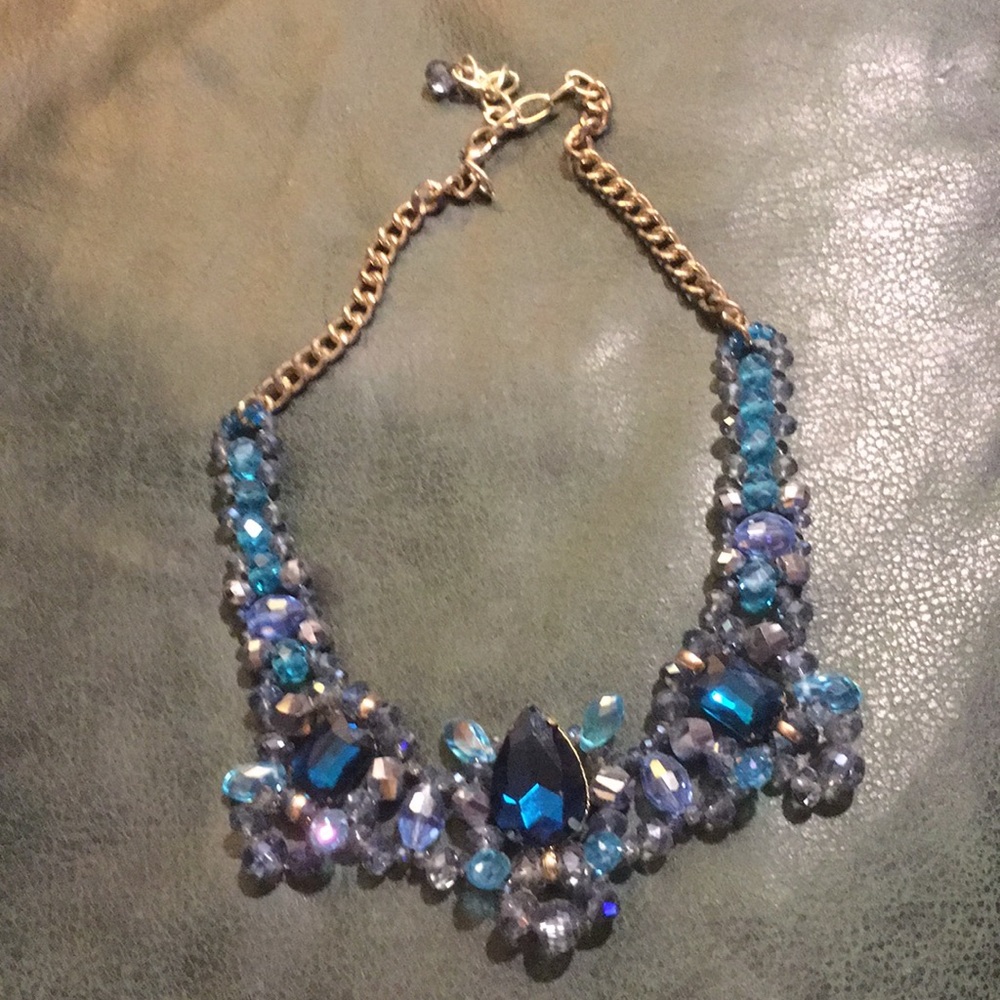 Sparking multi stone necklace blues purples